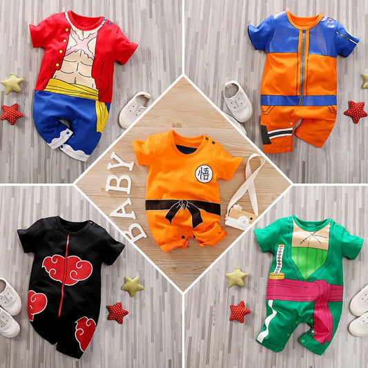 Newborn Anime Cosplay Romper – Baby Bodysuit Costume (Kakashi, Akatsuki, Chopper, Zoro, Vegeta)