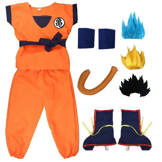 Halloween Son Goku Costume Set – Anime Cosplay for Adults & Kids