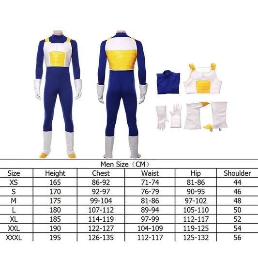 Adult Z Anime Vegeta IV Cosplay Costume – Men’s Jumpsuit Uniform for Halloween & Carnival