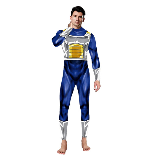 Japanese Anime Vegeta Cosplay Costume – Adult Superhero Bodysuit for Carnival & Comic Con