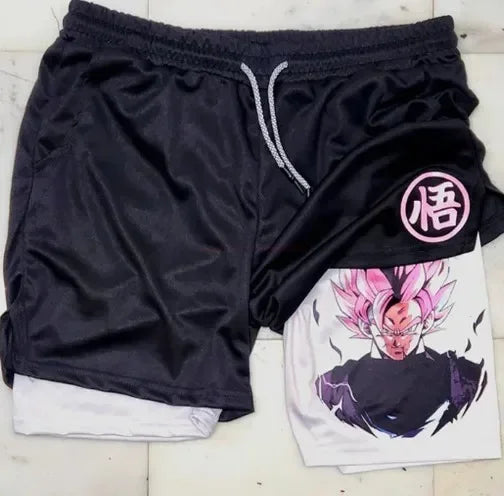 Anime Dragon Ball Son Goku Shorts – 2023 Men's Double-Layer Sportswear