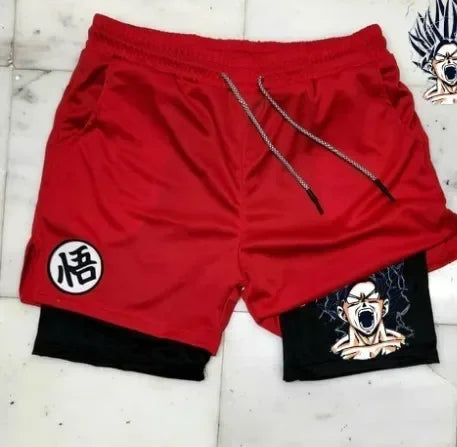 Anime Dragon Ball Son Goku Shorts – 2023 Men's Double-Layer Sportswear