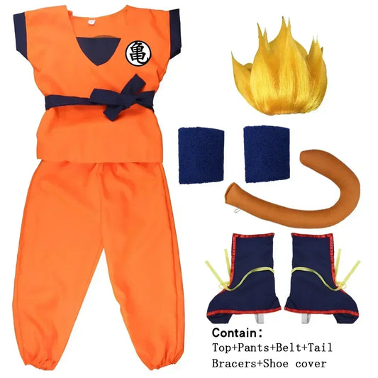 Halloween Son Goku Costume Set – Anime Cosplay for Adults & Kids